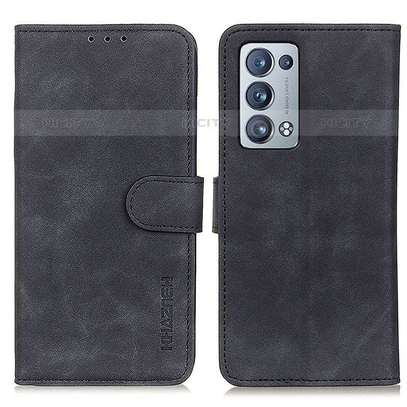 Custodia Portafoglio In Pelle Cover con Supporto K09Z per Oppo Reno6 Pro 5G Nero