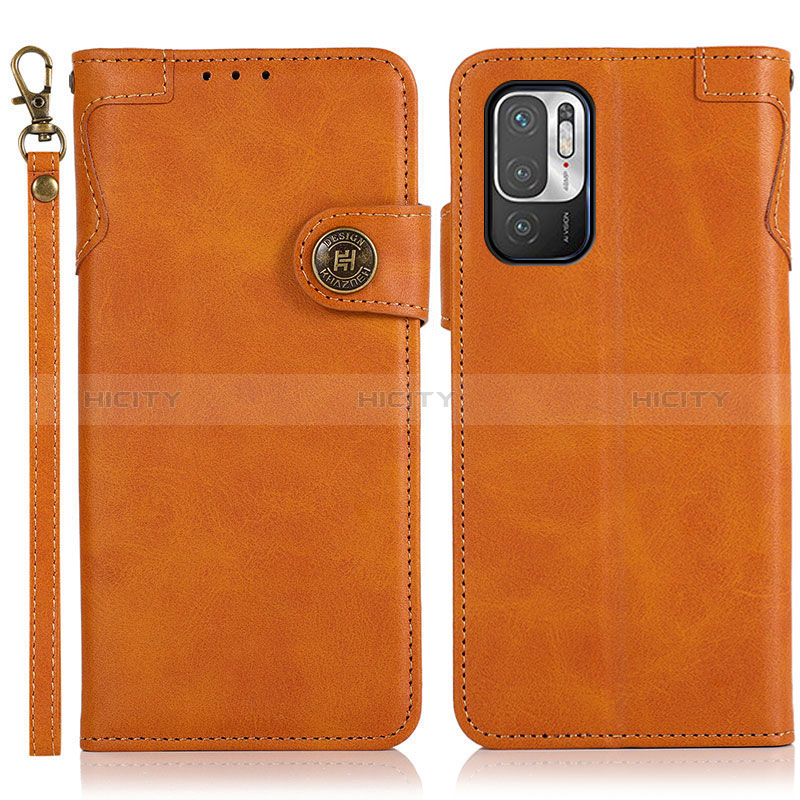 Custodia Portafoglio In Pelle Cover con Supporto K09Z per Xiaomi Redmi Note 10 5G Marrone