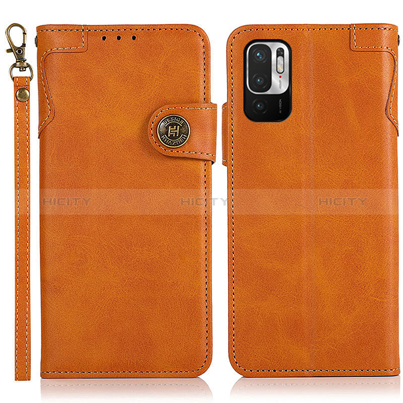 Custodia Portafoglio In Pelle Cover con Supporto K09Z per Xiaomi Redmi Note 10 JE 5G Marrone