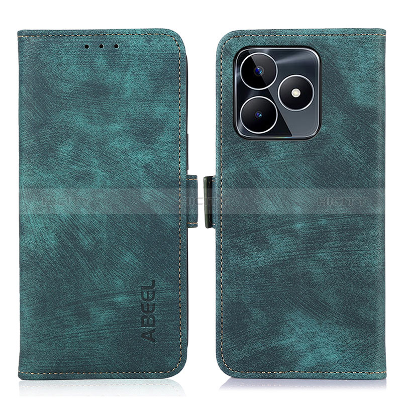 Custodia Portafoglio In Pelle Cover con Supporto K10Z per Realme C51 Verde