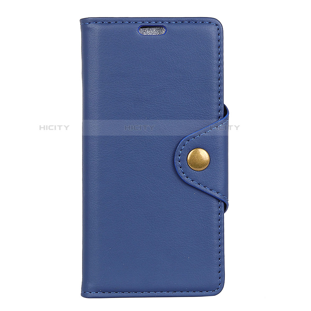 Custodia Portafoglio In Pelle Cover con Supporto L01 per Alcatel 1 Blu