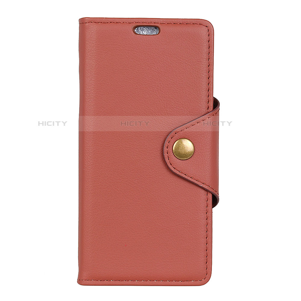 Custodia Portafoglio In Pelle Cover con Supporto L01 per Alcatel 1 Marrone