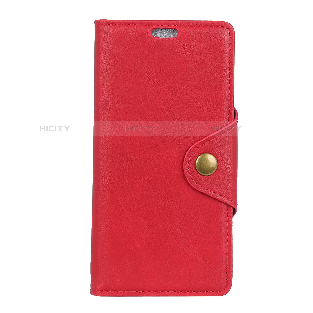 Custodia Portafoglio In Pelle Cover con Supporto L01 per Alcatel 5V Rosso