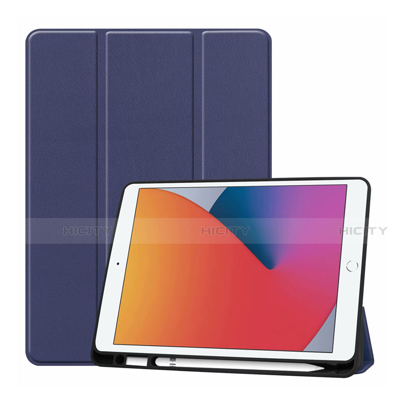 Custodia Portafoglio In Pelle Cover con Supporto L01 per Apple iPad 10.2 (2019) Blu