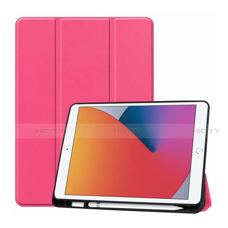 Custodia Portafoglio In Pelle Cover con Supporto L01 per Apple iPad 10.2 (2019) Rosa