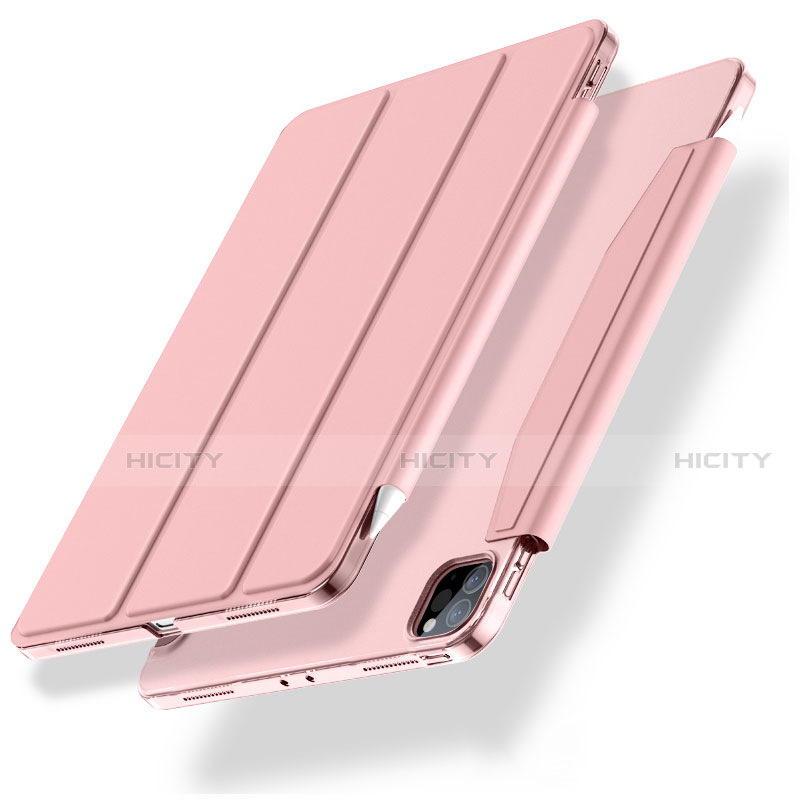 Custodia Portafoglio In Pelle Cover con Supporto L01 per Apple iPad Pro 11 (2020) Oro Rosa