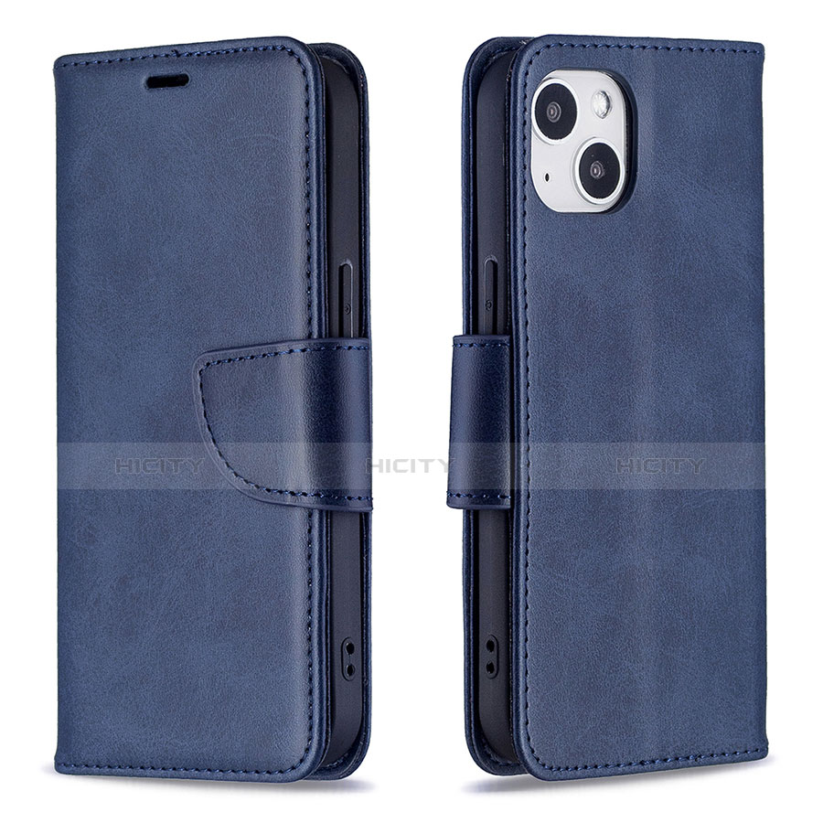 Custodia Portafoglio In Pelle Cover con Supporto L01 per Apple iPhone 13 Blu