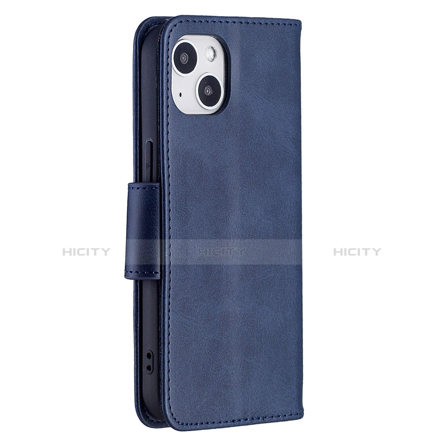 Custodia Portafoglio In Pelle Cover con Supporto L01 per Apple iPhone 13 Blu