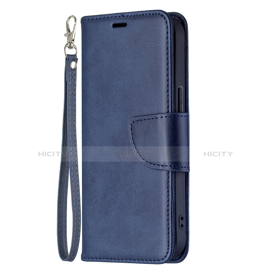 Custodia Portafoglio In Pelle Cover con Supporto L01 per Apple iPhone 13 Blu