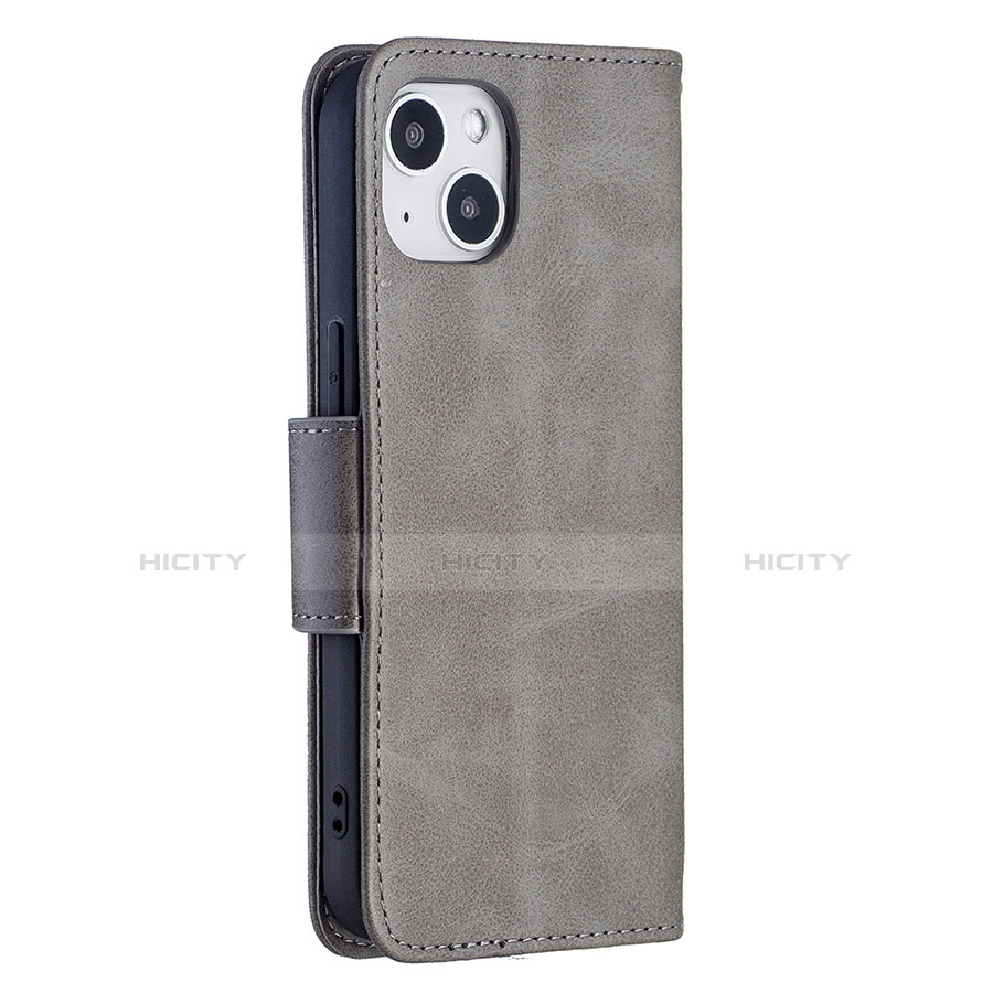 Custodia Portafoglio In Pelle Cover con Supporto L01 per Apple iPhone 13 Grigio