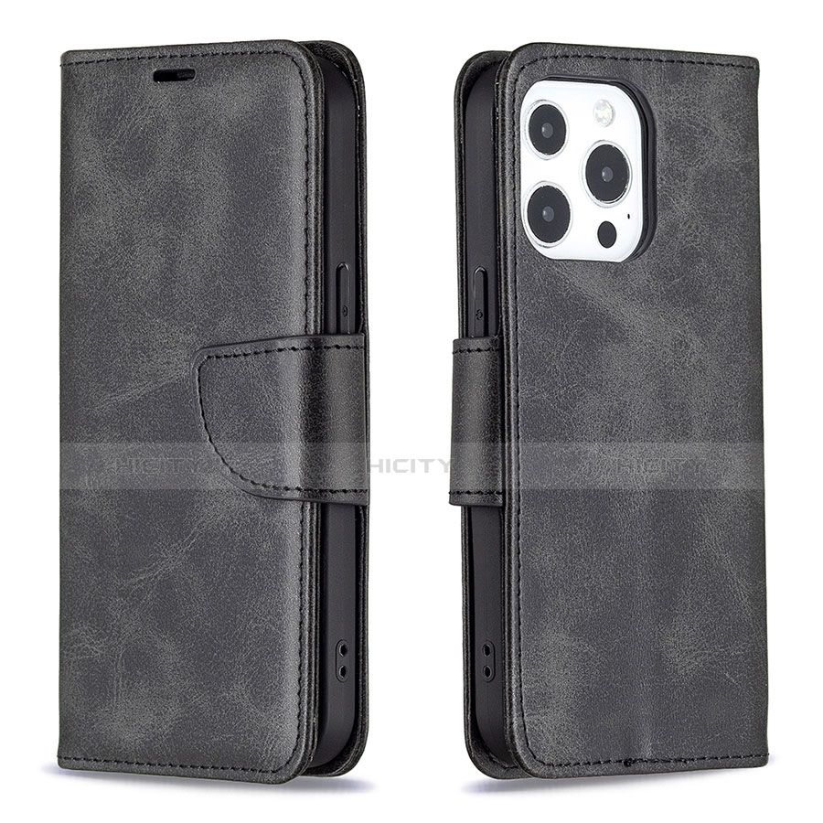 Custodia Portafoglio In Pelle Cover con Supporto L01 per Apple iPhone 13 Pro Max Nero