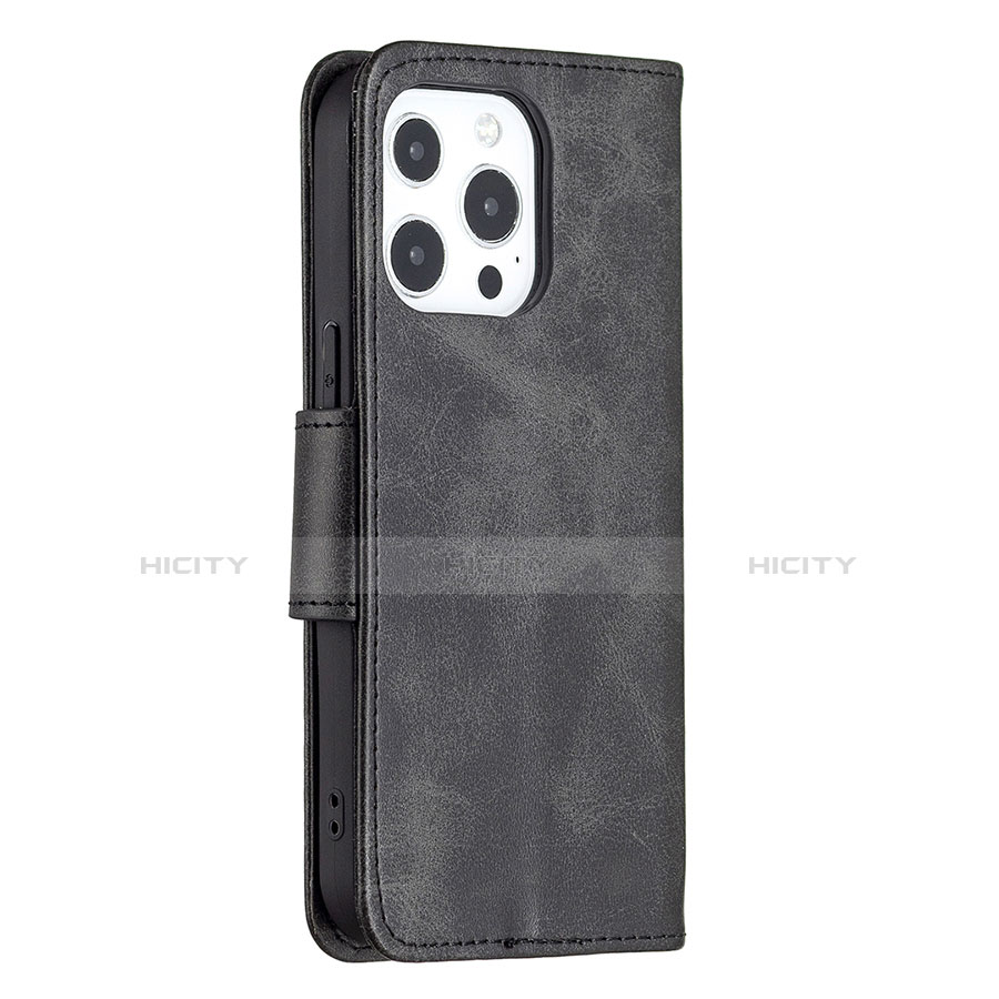 Custodia Portafoglio In Pelle Cover con Supporto L01 per Apple iPhone 13 Pro Nero