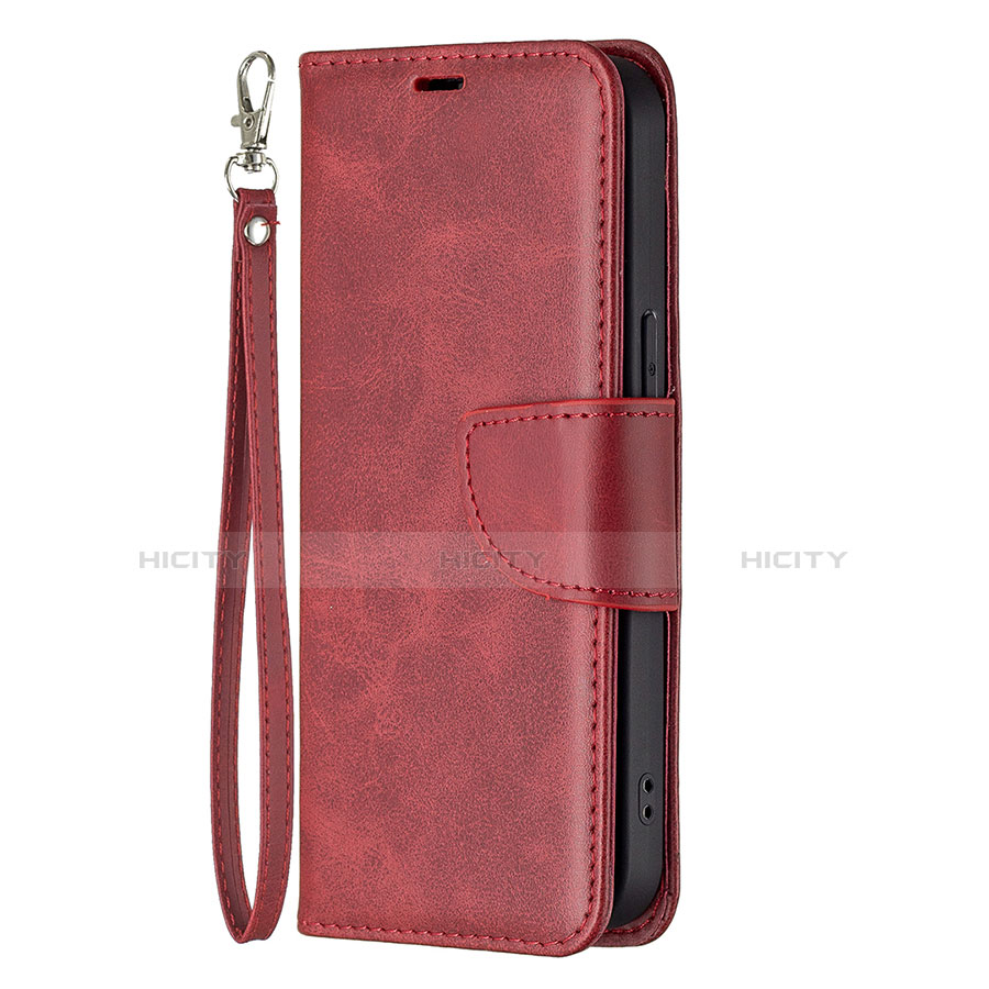 Custodia Portafoglio In Pelle Cover con Supporto L01 per Apple iPhone 13 Pro Rosso