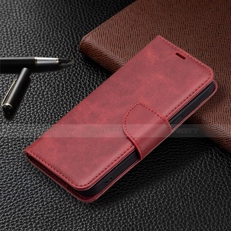 Custodia Portafoglio In Pelle Cover con Supporto L01 per Apple iPhone 13 Pro Rosso