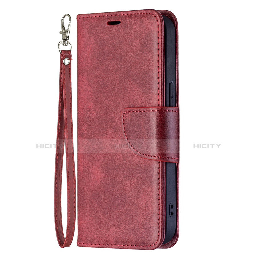 Custodia Portafoglio In Pelle Cover con Supporto L01 per Apple iPhone 13 Rosso