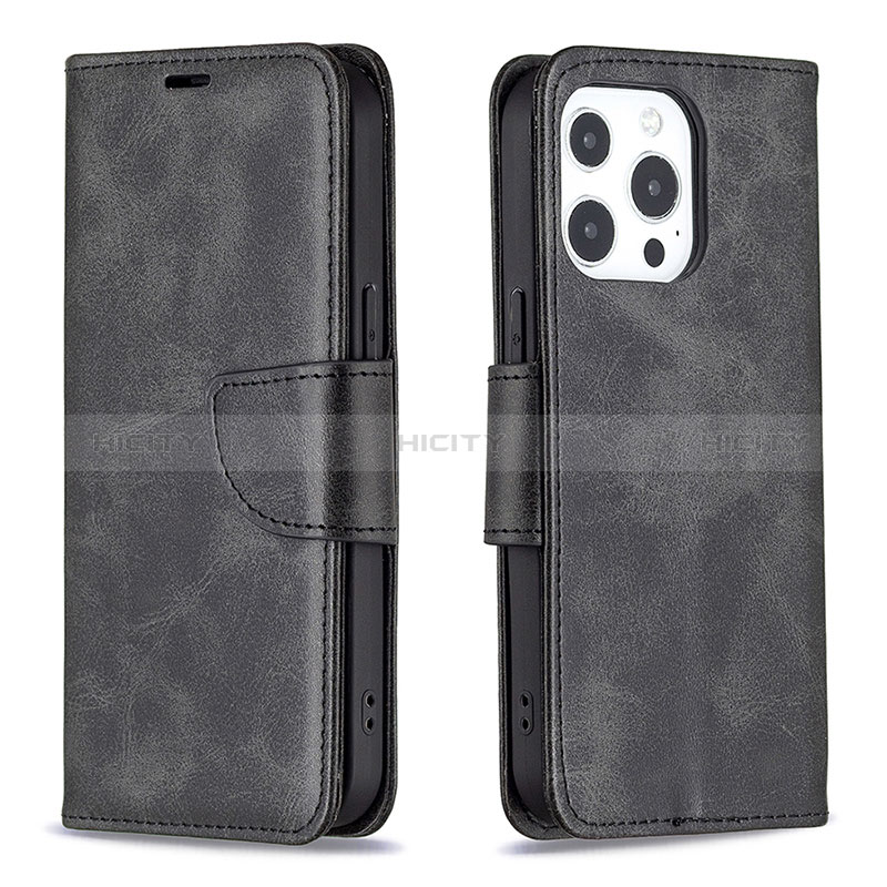 Custodia Portafoglio In Pelle Cover con Supporto L01 per Apple iPhone 14 Pro Max Nero