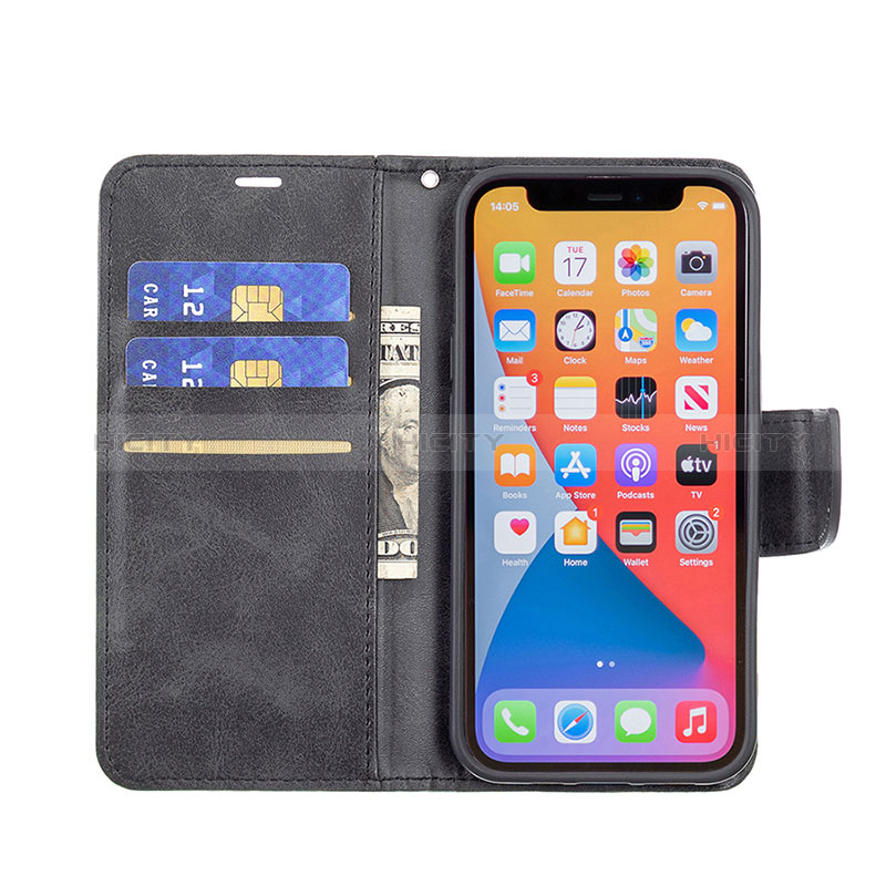 Custodia Portafoglio In Pelle Cover con Supporto L01 per Apple iPhone 14 Pro Max Nero