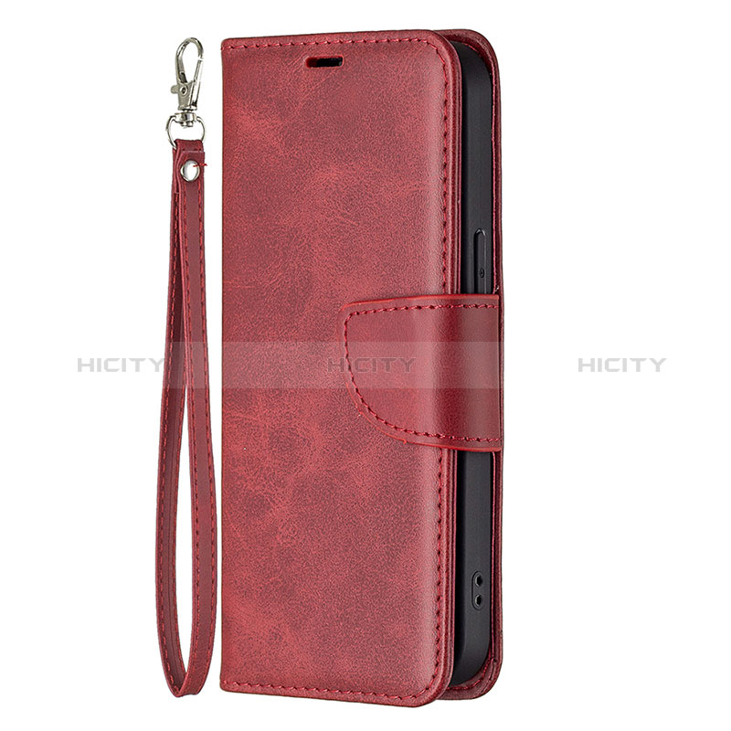 Custodia Portafoglio In Pelle Cover con Supporto L01 per Apple iPhone 14 Pro Rosso