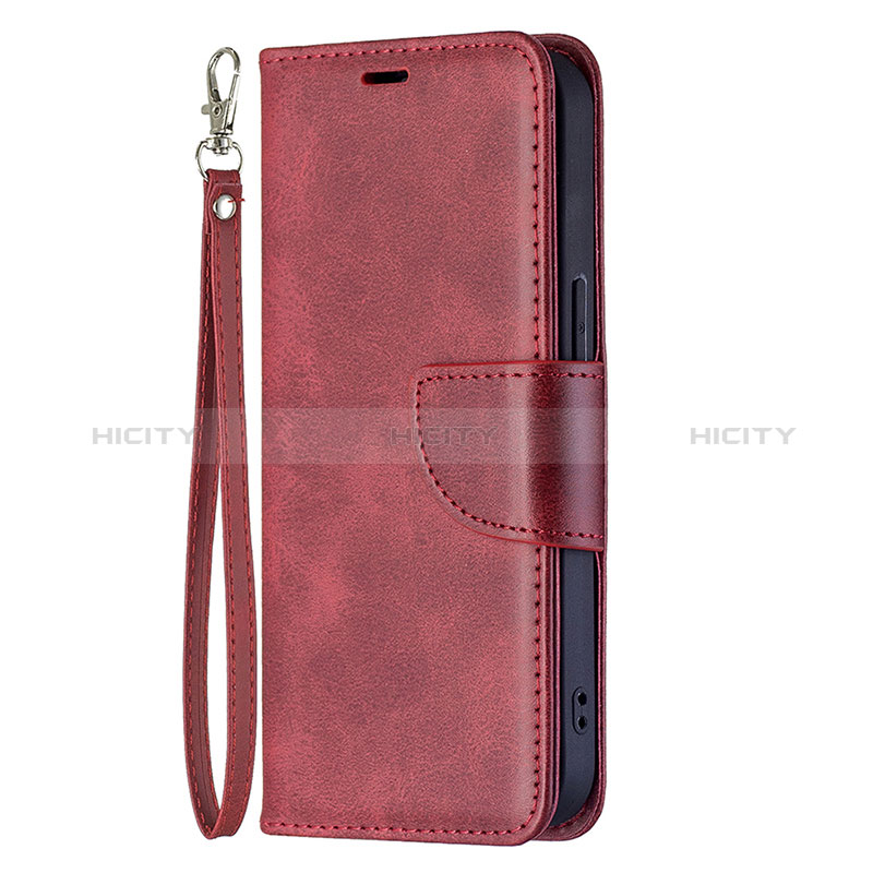 Custodia Portafoglio In Pelle Cover con Supporto L01 per Apple iPhone 15 Plus Rosso