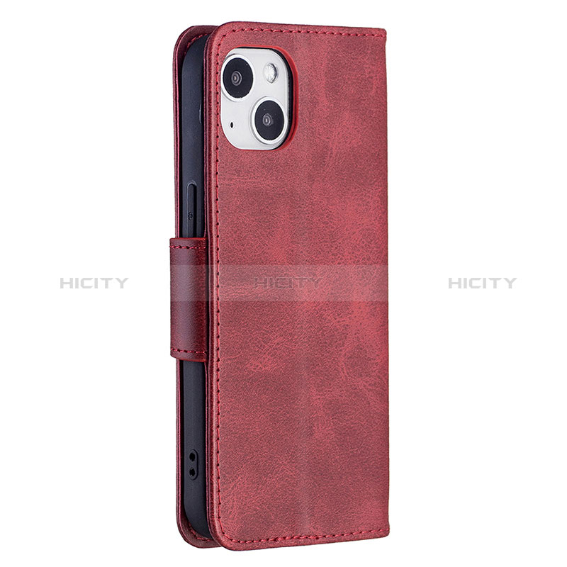 Custodia Portafoglio In Pelle Cover con Supporto L01 per Apple iPhone 15 Plus Rosso