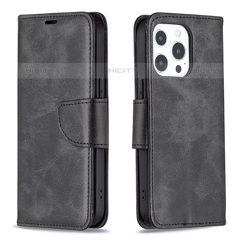 Custodia Portafoglio In Pelle Cover con Supporto L01 per Apple iPhone 15 Pro Nero