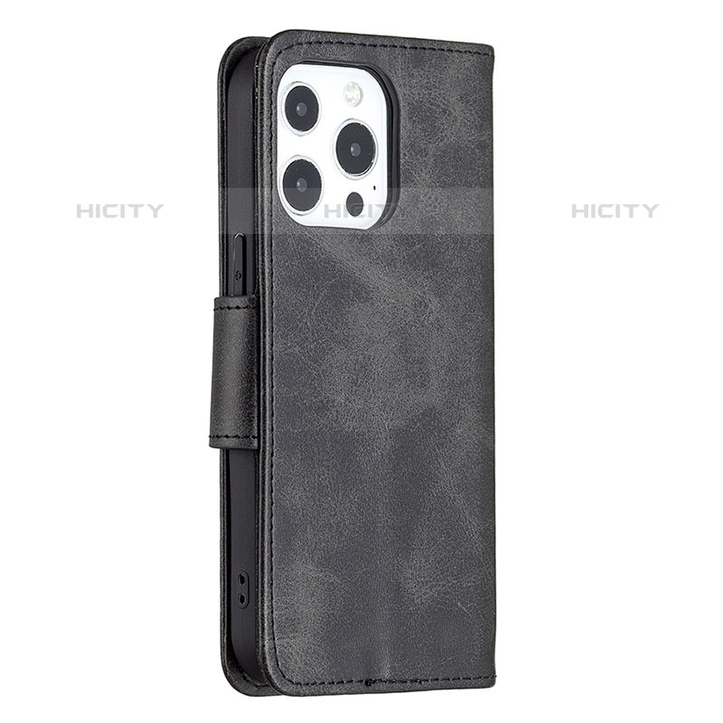 Custodia Portafoglio In Pelle Cover con Supporto L01 per Apple iPhone 15 Pro Nero