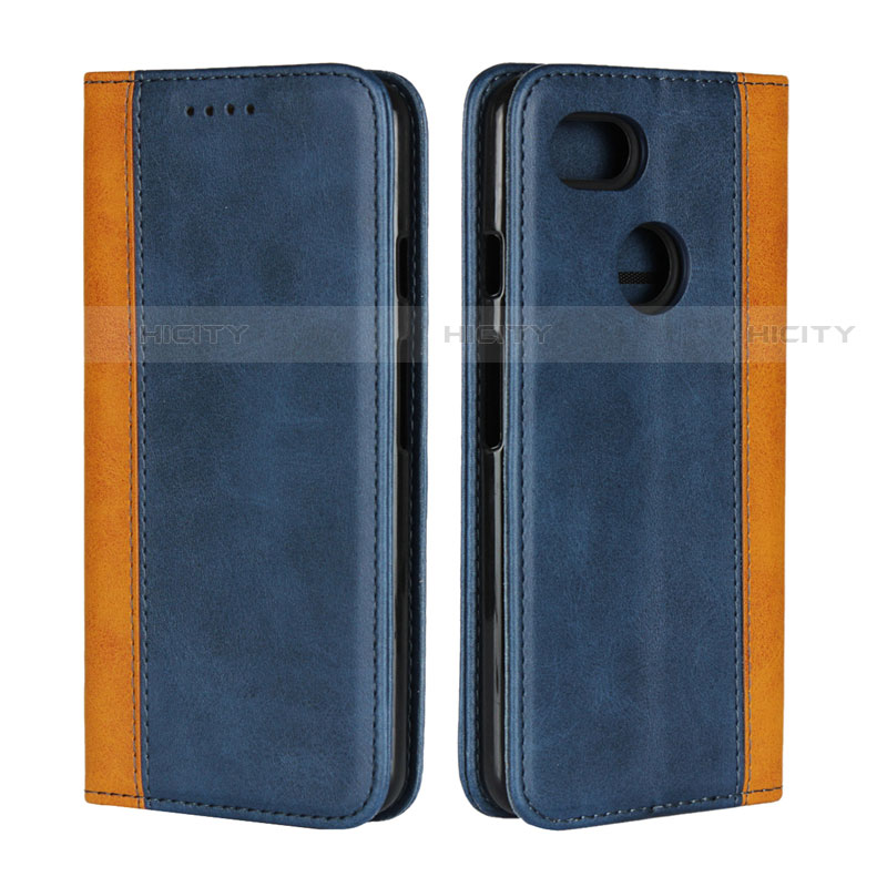 Custodia Portafoglio In Pelle Cover con Supporto L01 per Google Pixel 3 XL Blu