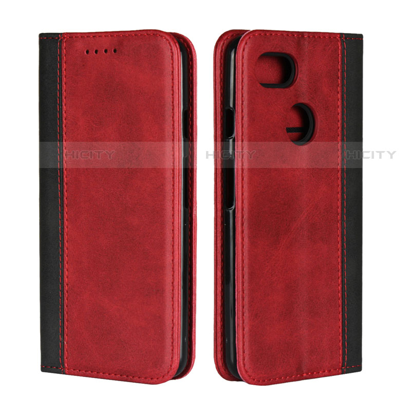 Custodia Portafoglio In Pelle Cover con Supporto L01 per Google Pixel 3 XL Rosso