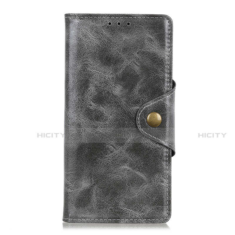 Custodia Portafoglio In Pelle Cover con Supporto L01 per Huawei Enjoy 10S Grigio