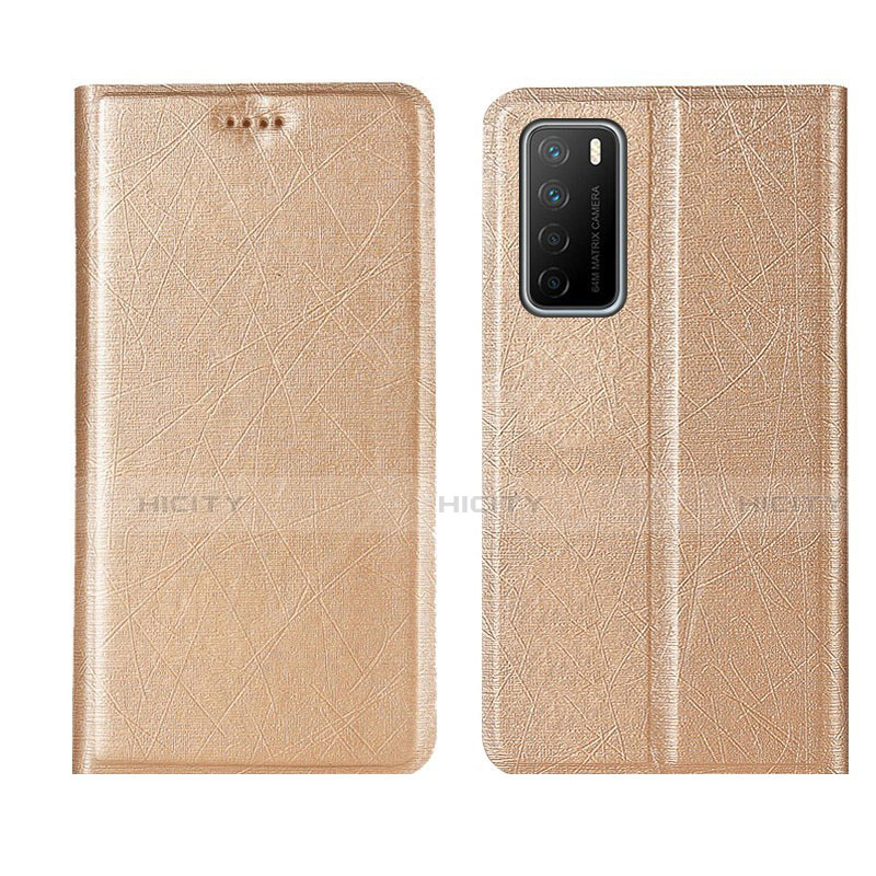 Custodia Portafoglio In Pelle Cover con Supporto L01 per Huawei Honor Play4 5G Oro