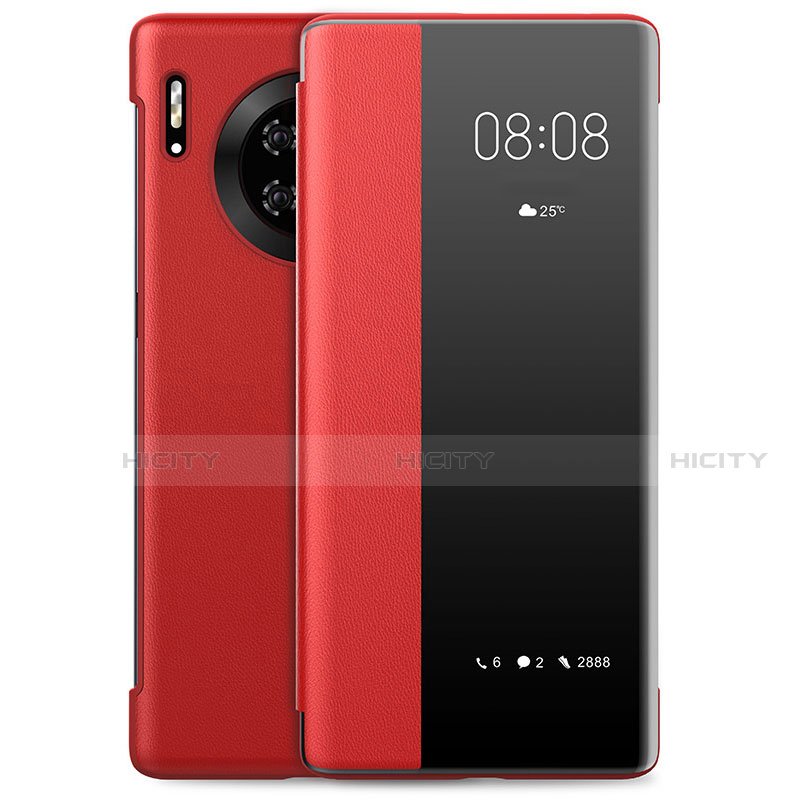 Custodia Portafoglio In Pelle Cover con Supporto L01 per Huawei Mate 30 5G Rosso