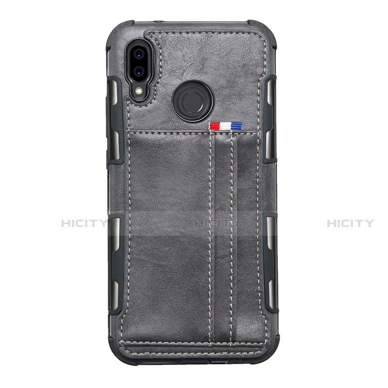 Custodia Portafoglio In Pelle Cover con Supporto L01 per Huawei P20 Lite Grigio