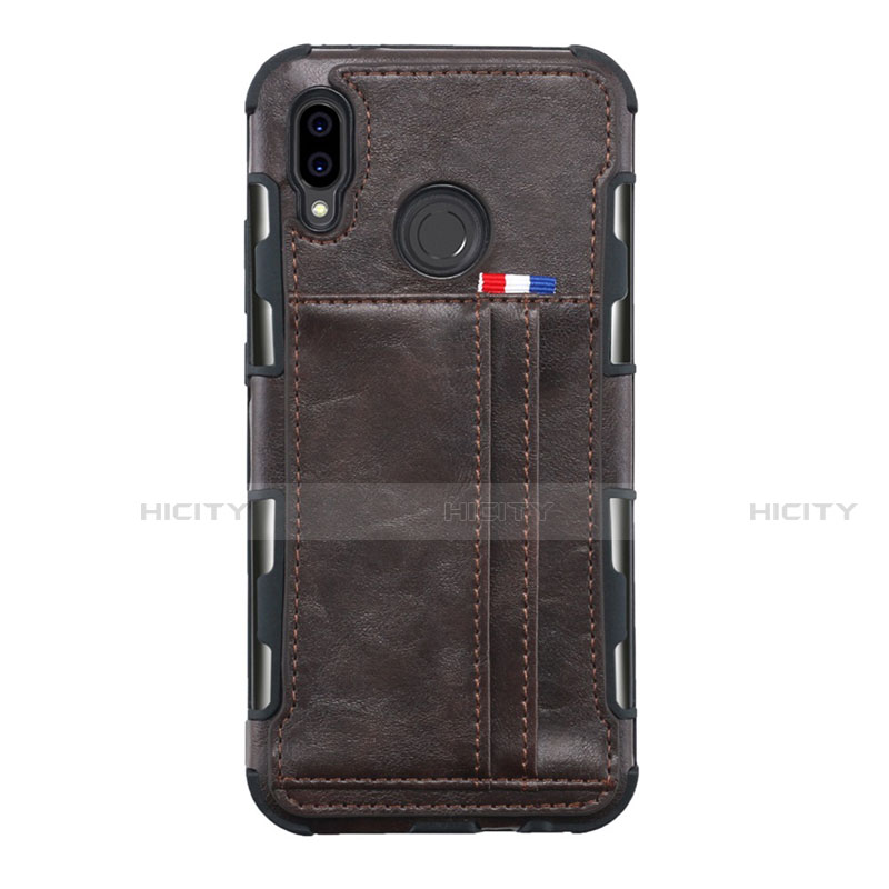 Custodia Portafoglio In Pelle Cover con Supporto L01 per Huawei P20 Lite Marrone