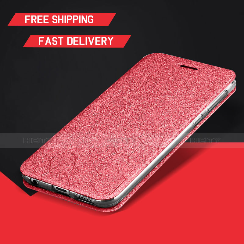 Custodia Portafoglio In Pelle Cover con Supporto L01 per Huawei Y9 (2019) Rosso