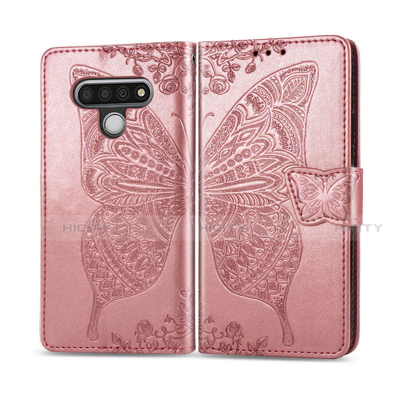 Custodia Portafoglio In Pelle Cover con Supporto L01 per LG Stylo 6 Oro Rosa