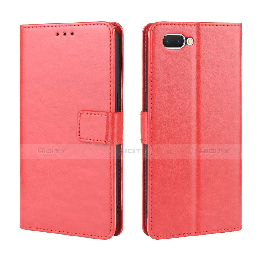 Custodia Portafoglio In Pelle Cover con Supporto L01 per Oppo A12e Rosso