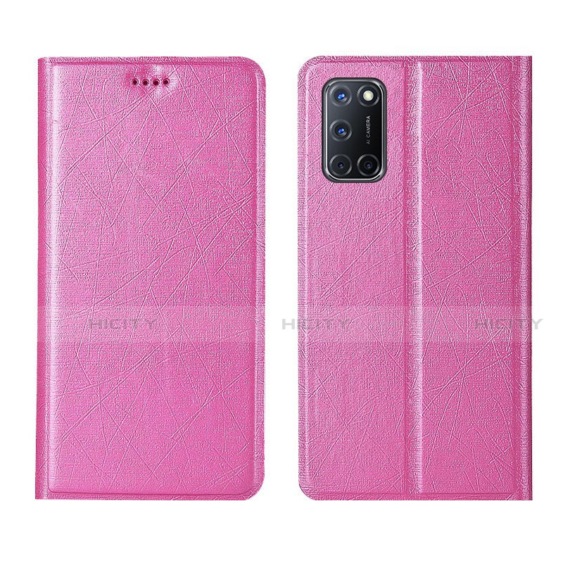 Custodia Portafoglio In Pelle Cover con Supporto L01 per Oppo A72 Rosa