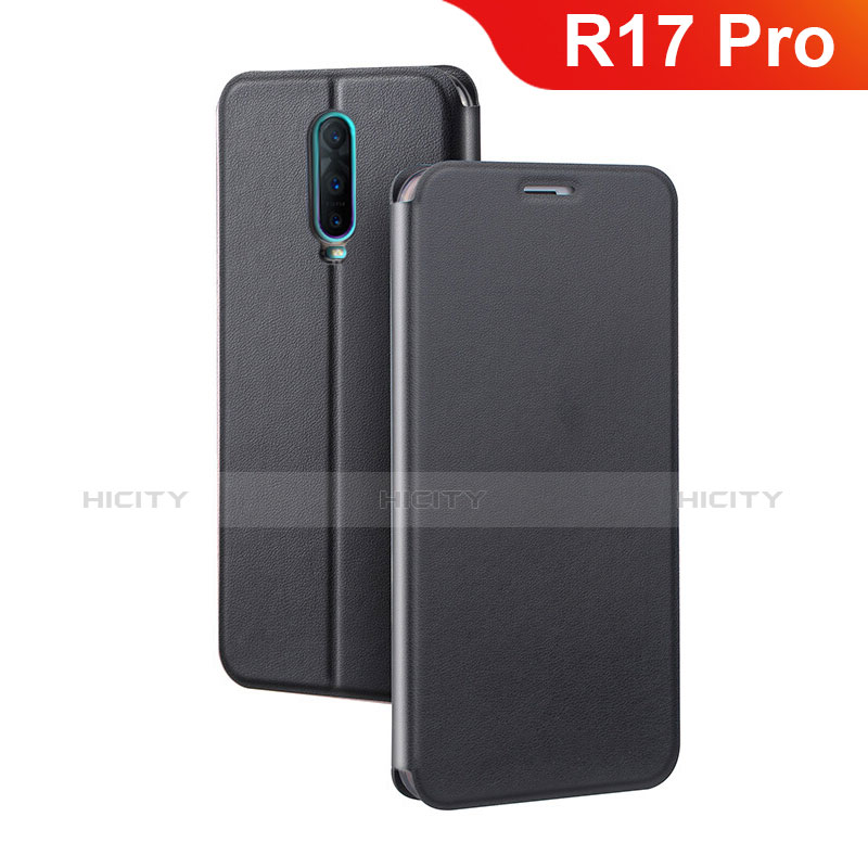 Custodia Portafoglio In Pelle Cover con Supporto L01 per Oppo R17 Pro Nero