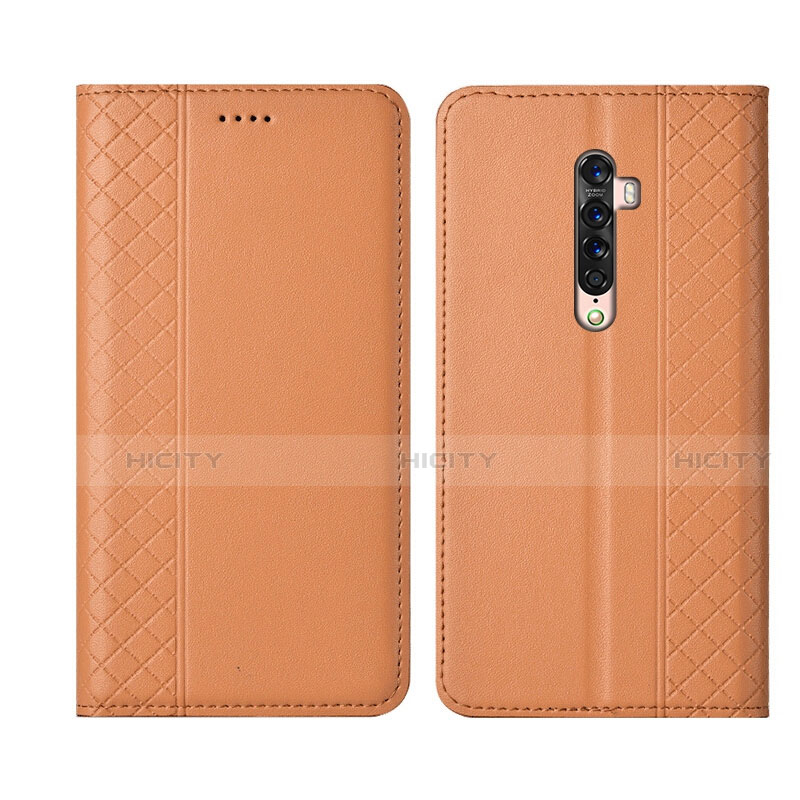 Custodia Portafoglio In Pelle Cover con Supporto L01 per Oppo Reno2 Arancione