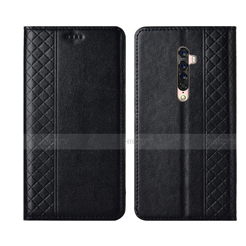 Custodia Portafoglio In Pelle Cover con Supporto L01 per Oppo Reno2 Nero