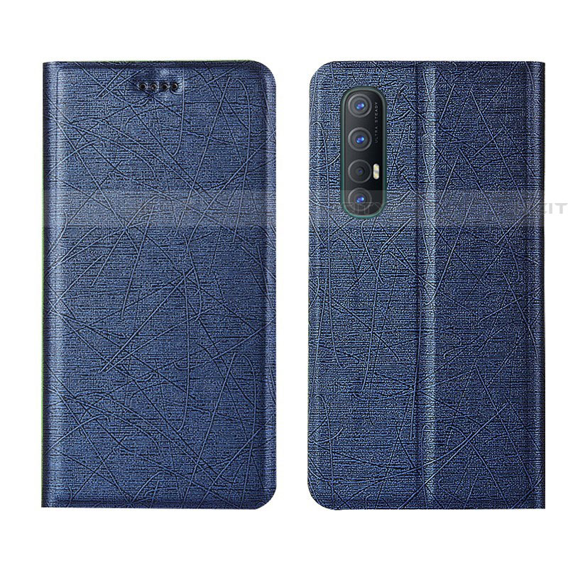 Custodia Portafoglio In Pelle Cover con Supporto L01 per Oppo Reno3 Pro Blu