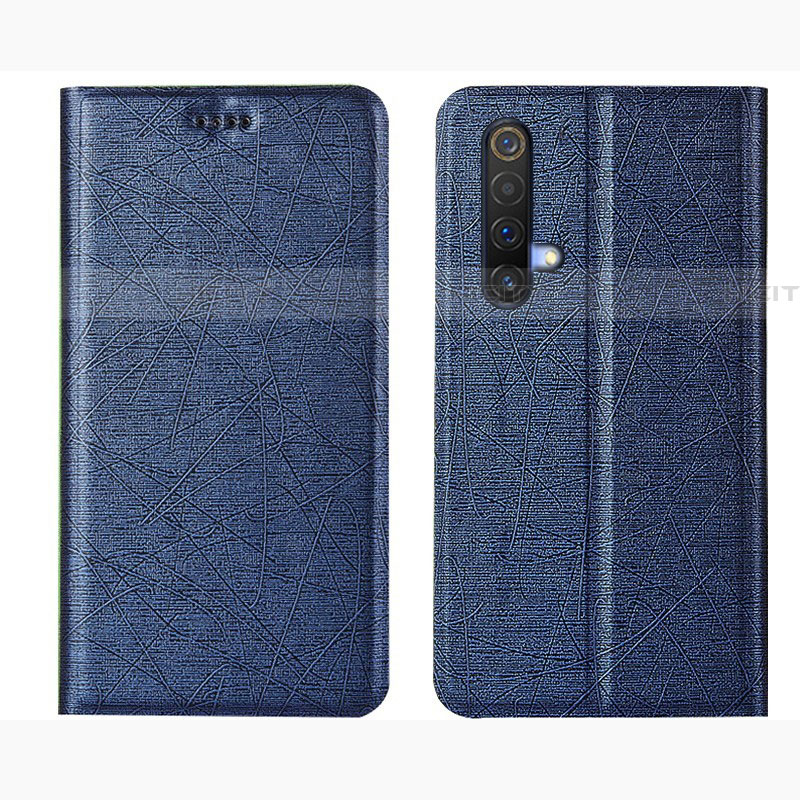 Custodia Portafoglio In Pelle Cover con Supporto L01 per Realme X50t 5G Blu