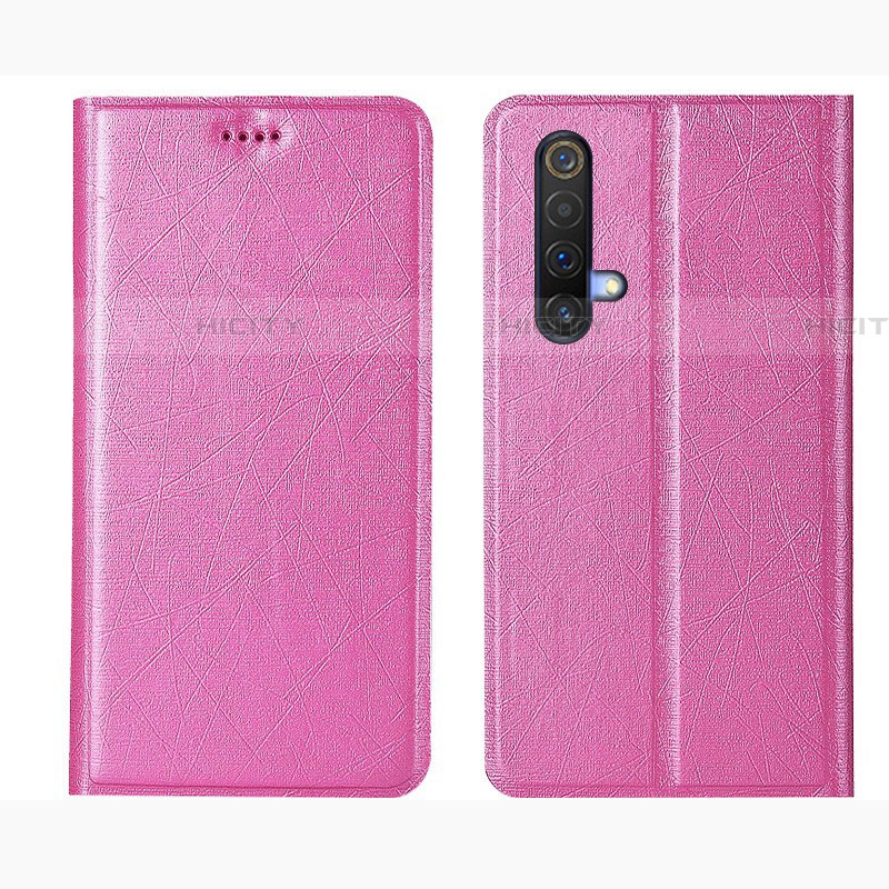 Custodia Portafoglio In Pelle Cover con Supporto L01 per Realme X50t 5G Rosa