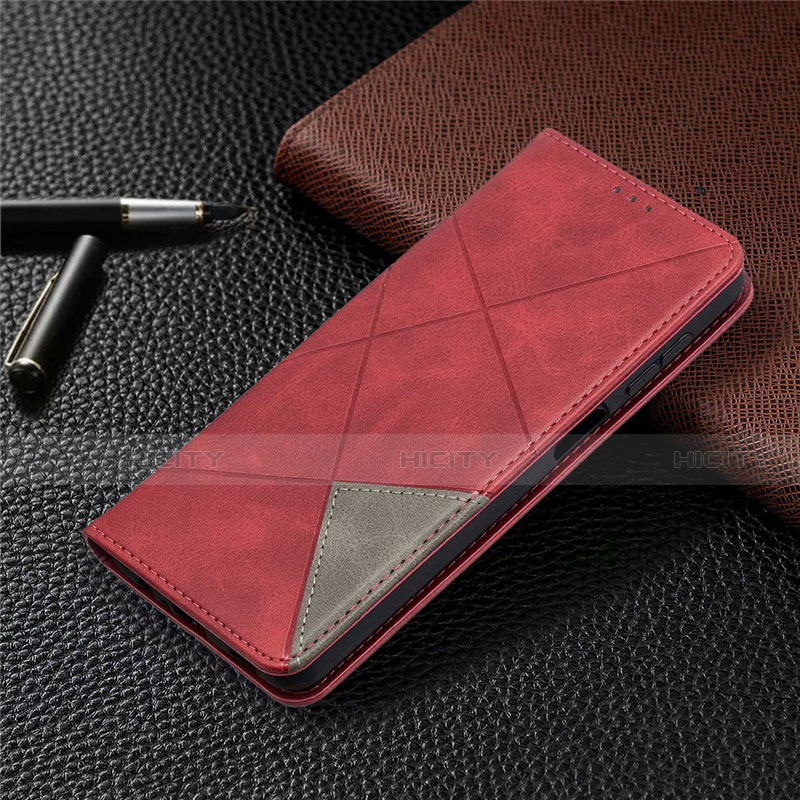 Custodia Portafoglio In Pelle Cover con Supporto L01 per Samsung Galaxy A12 Rosso