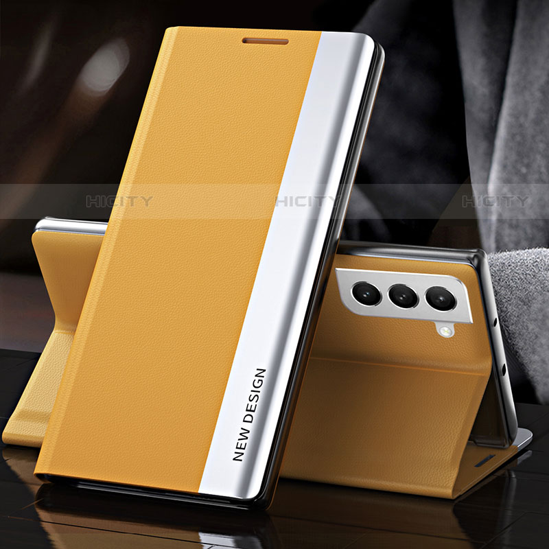 Custodia Portafoglio In Pelle Cover con Supporto L01 per Samsung Galaxy S23 Plus 5G Giallo