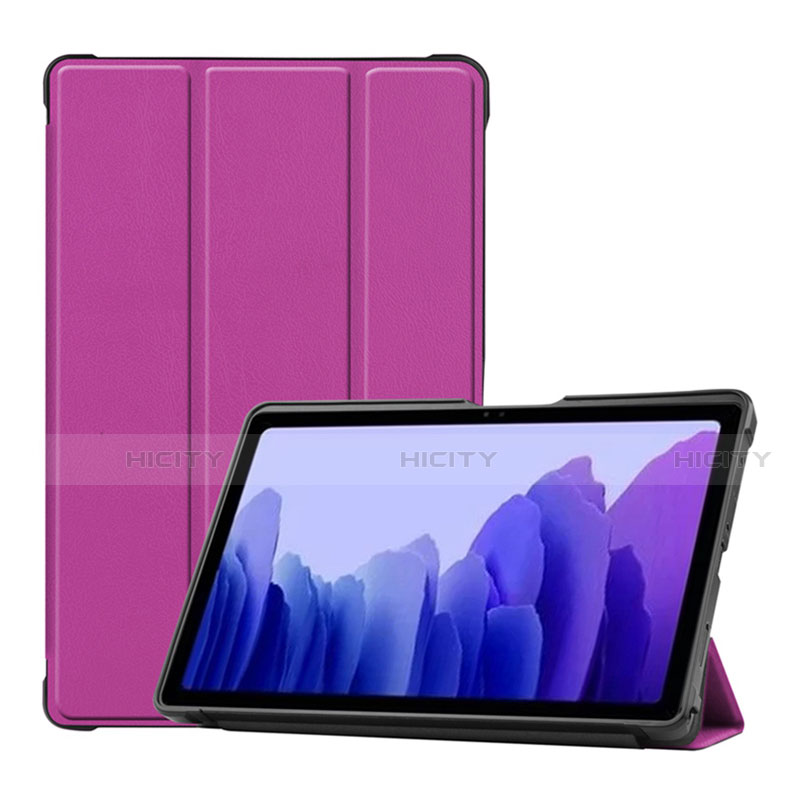 Custodia Portafoglio In Pelle Cover con Supporto L01 per Samsung Galaxy Tab A7 Wi-Fi 10.4 SM-T500 Viola