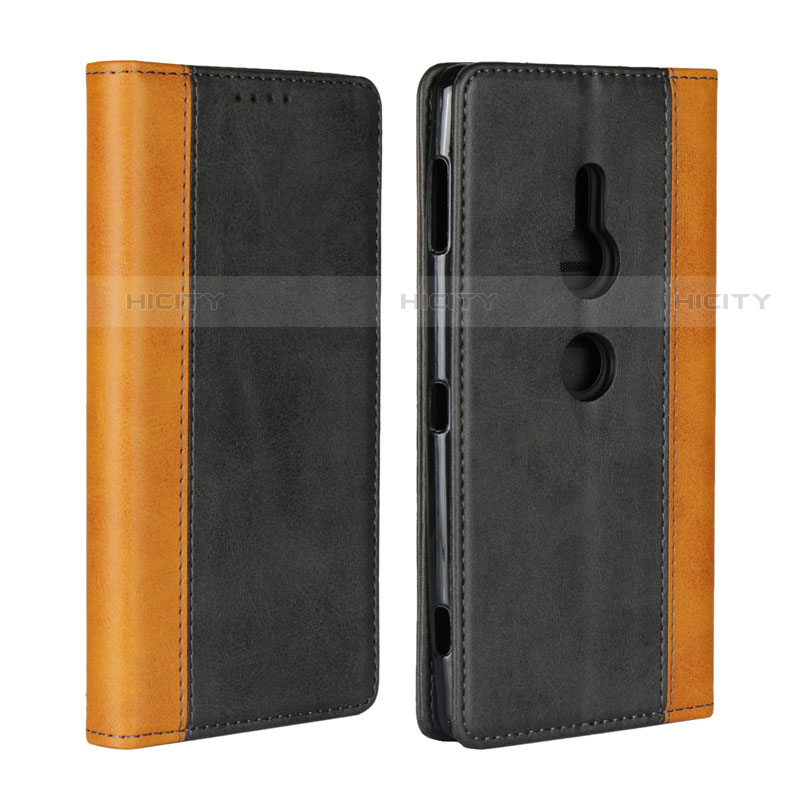 Custodia Portafoglio In Pelle Cover con Supporto L01 per Sony Xperia XZ2 Nero