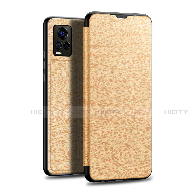 Custodia Portafoglio In Pelle Cover con Supporto L01 per Vivo V20 Pro 5G Oro