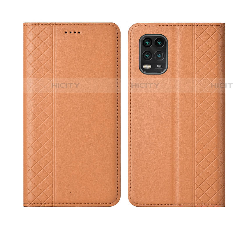 Custodia Portafoglio In Pelle Cover con Supporto L01 per Xiaomi Mi 10 Lite Arancione