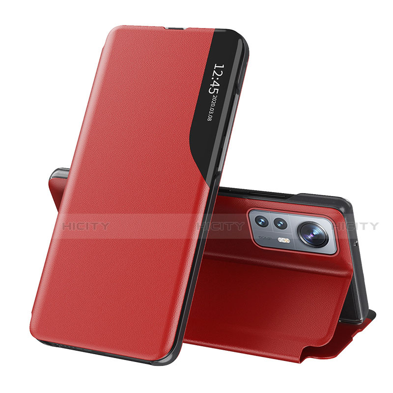 Custodia Portafoglio In Pelle Cover con Supporto L01 per Xiaomi Mi 12 5G Rosso